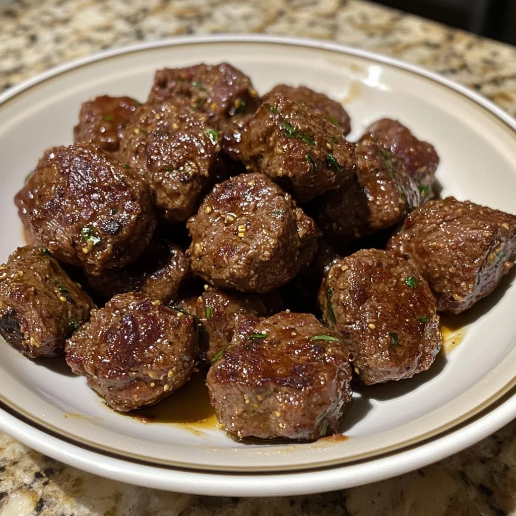 Delicious 5-Ingredient Crockpot Steak Bites served in a bowl