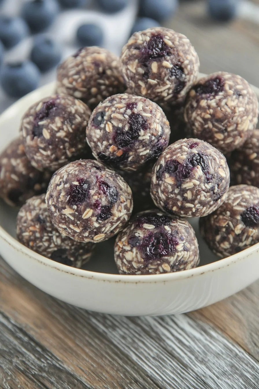 Blueberry Cheesecake Protein Bites – A No-Bake, High-Protein Snack