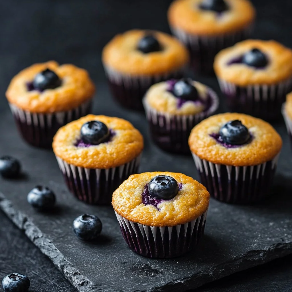 Blueberry cream cheese protein muffins fresh out of the oven