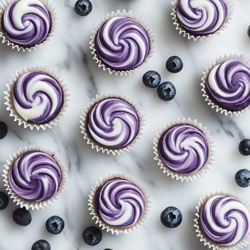 Blueberry Swirl Yogurt Bites with fresh blueberries and creamy yogurt