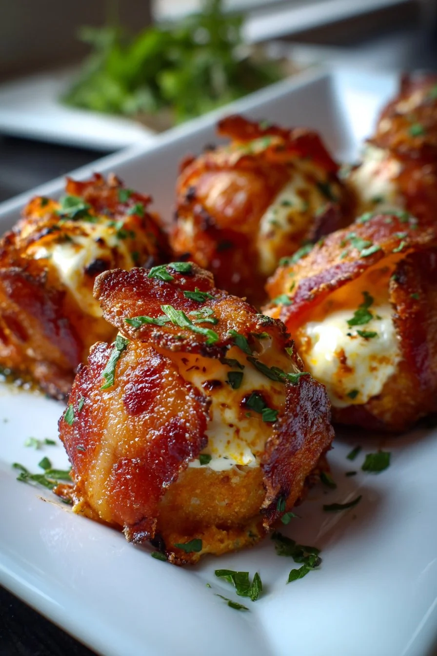 Buffalo Chicken Bacon Mozzarella Bombs for Game Day Bliss