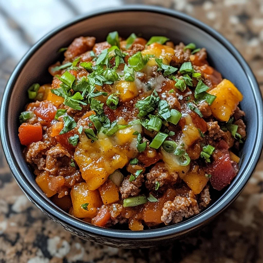 Cheesy Beef and Rice Casserole cooked with ground beef, rice, and melted cheese