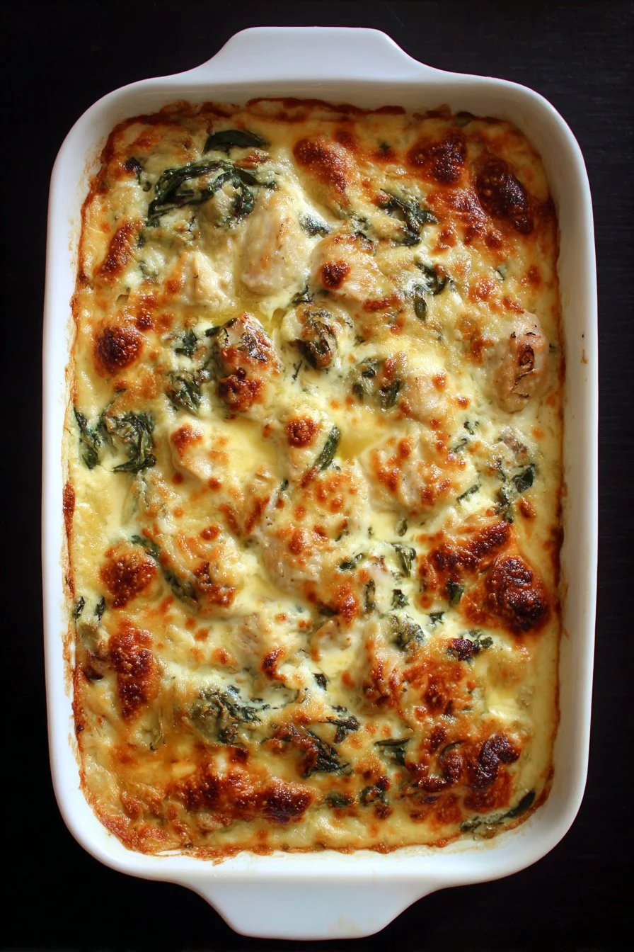 Chicken and Spinach Casserole with Cream Cheese