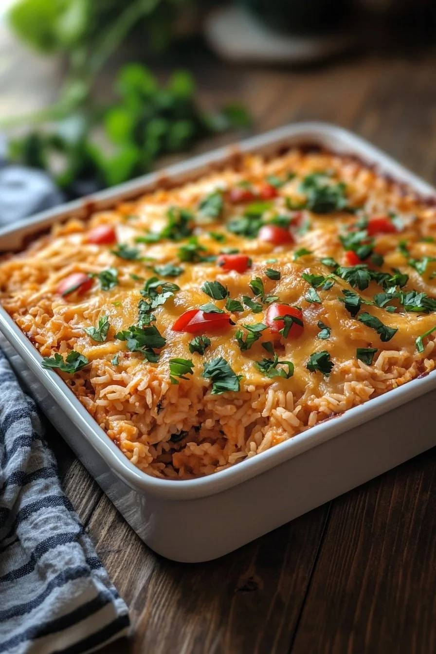 Chicken Enchilada Rice Casserole