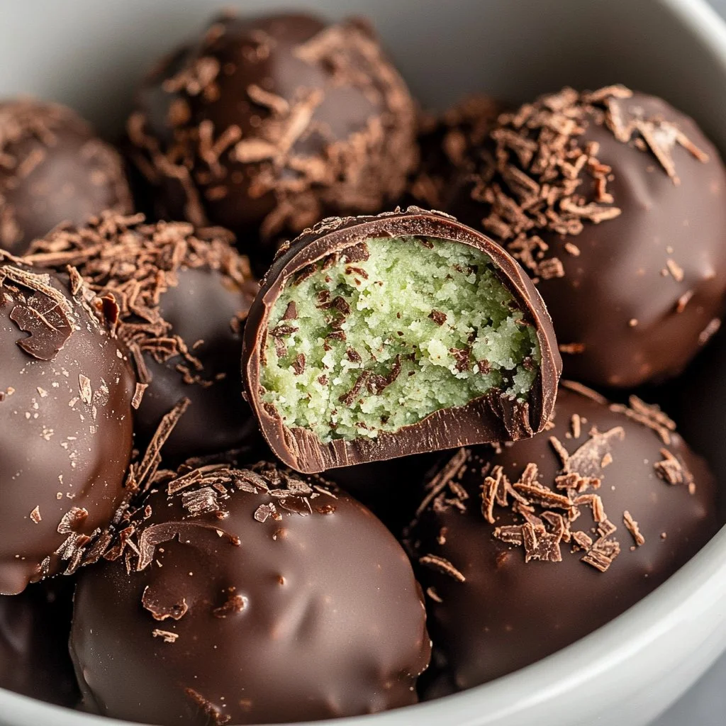 Healthy Chocolate Mint Protein Bites with natural ingredients