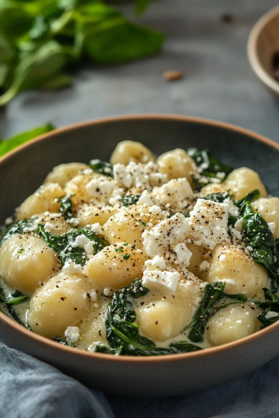 Creamy Gnocchi with Spinach and Feta