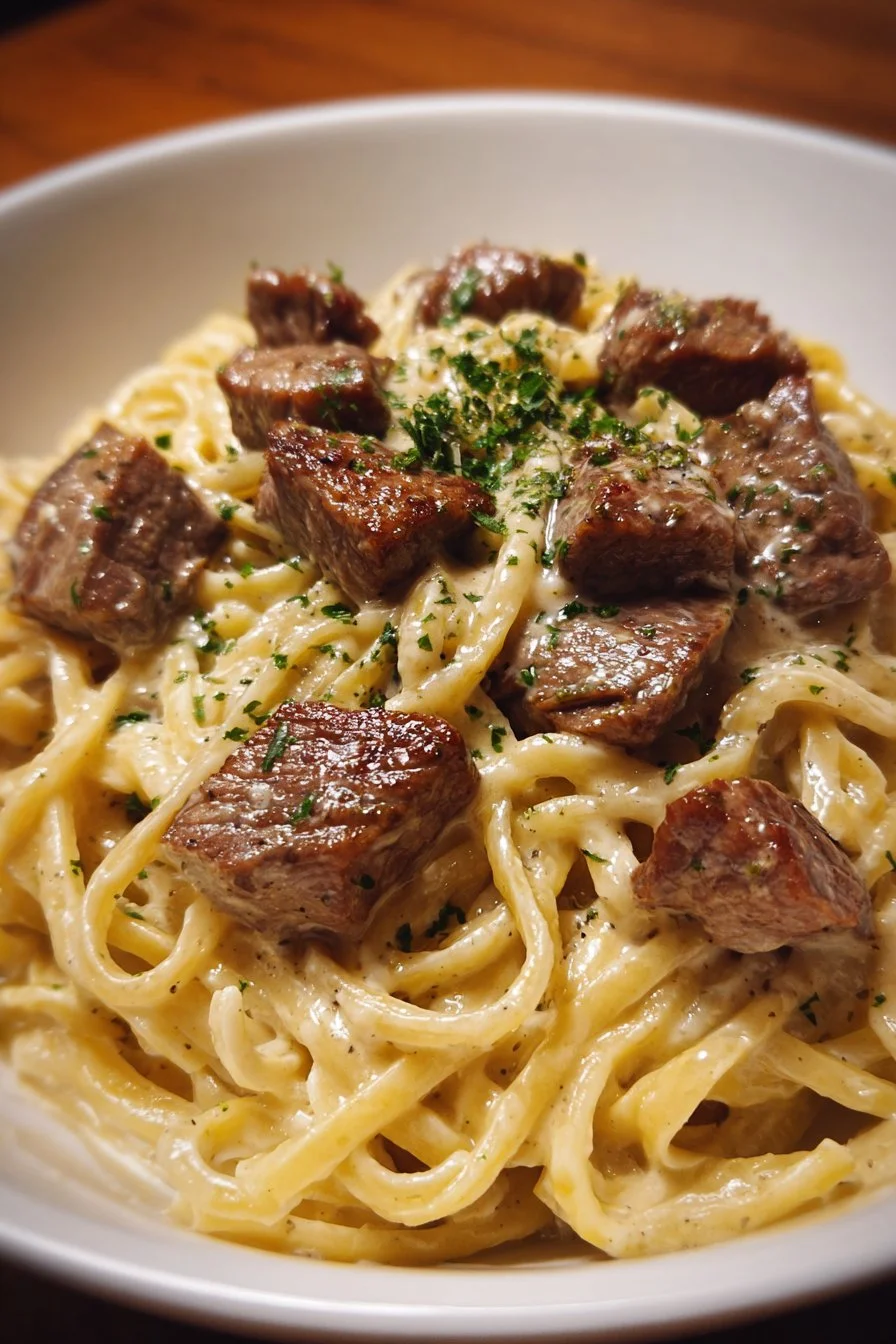 Creamy Steak Pasta Garlic