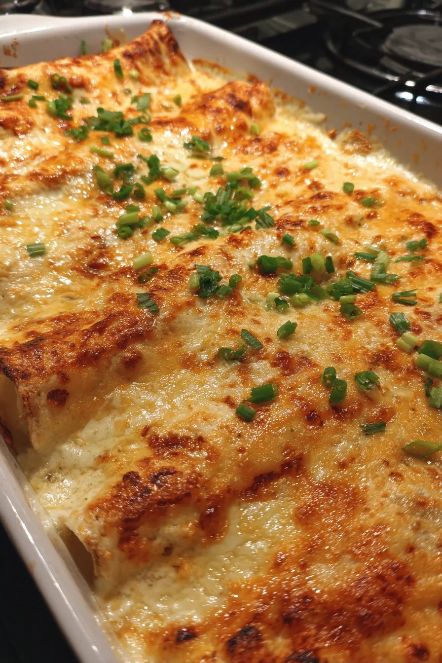 Creamy White Chicken Enchiladas
