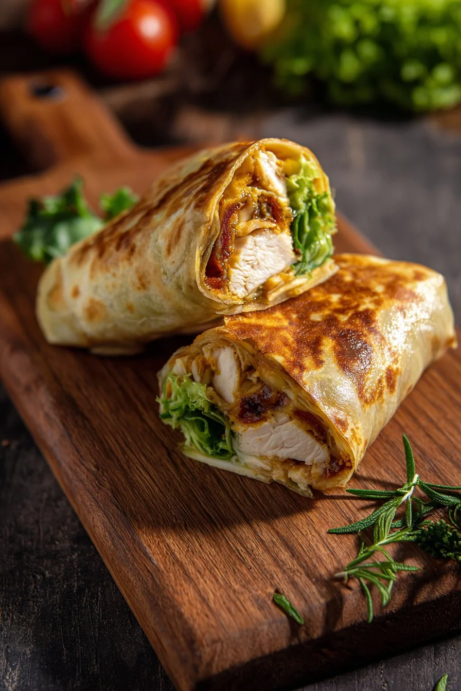 Crispy Air Fryer Chicken & Mozzarella Wraps
