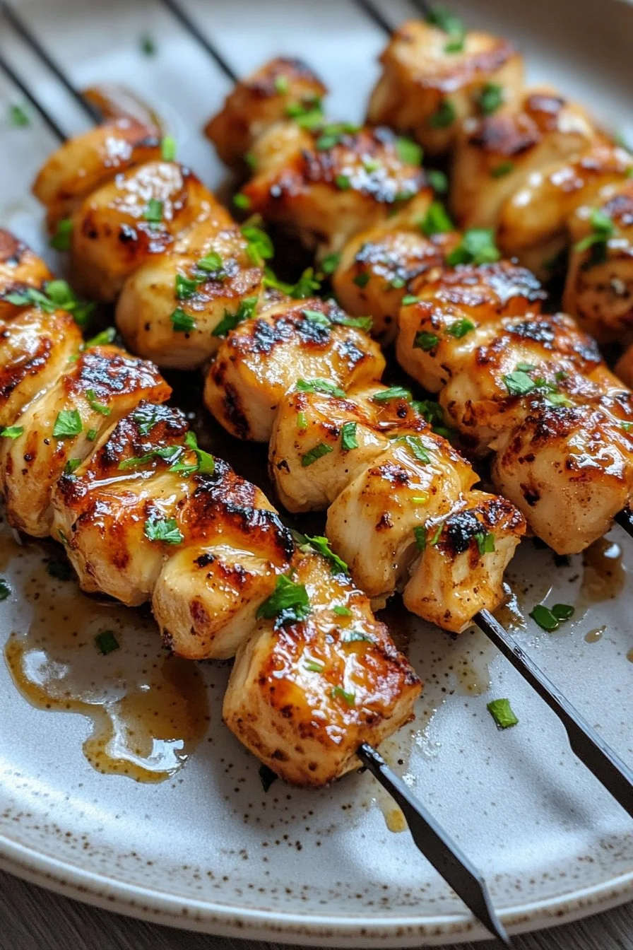 Easy Grilled Asian Chicken Skewers with Honey Garlic Sauce