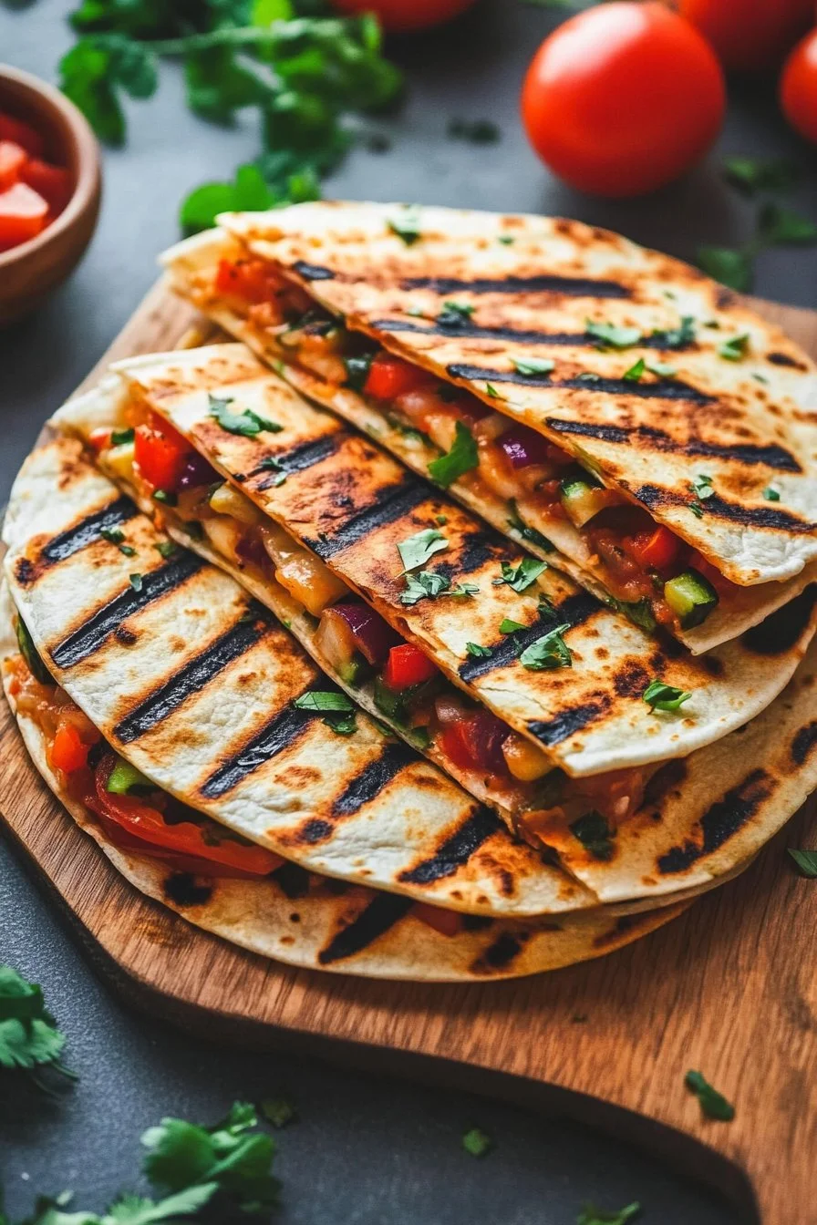 Grilled Mediterranean Veggie Quesadillas