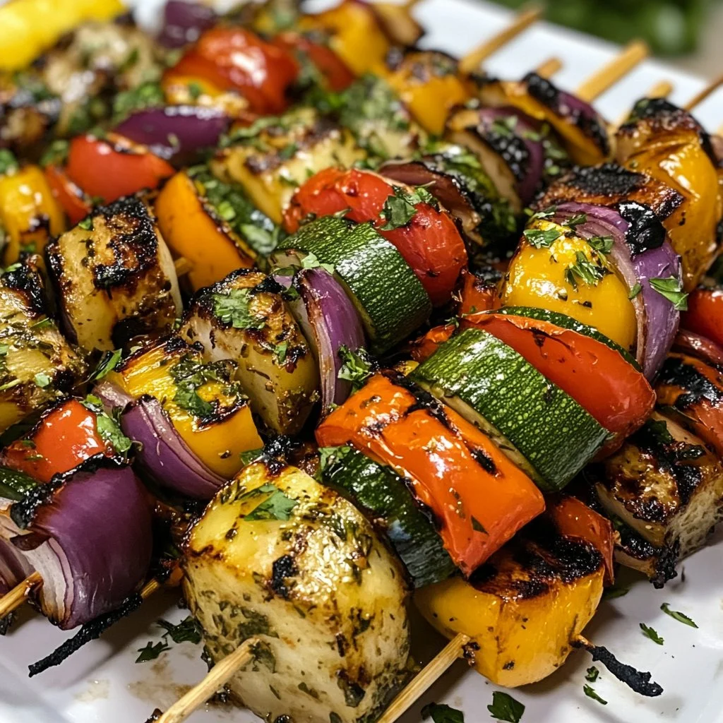 Grilled Veggie Kebabs with Herbs