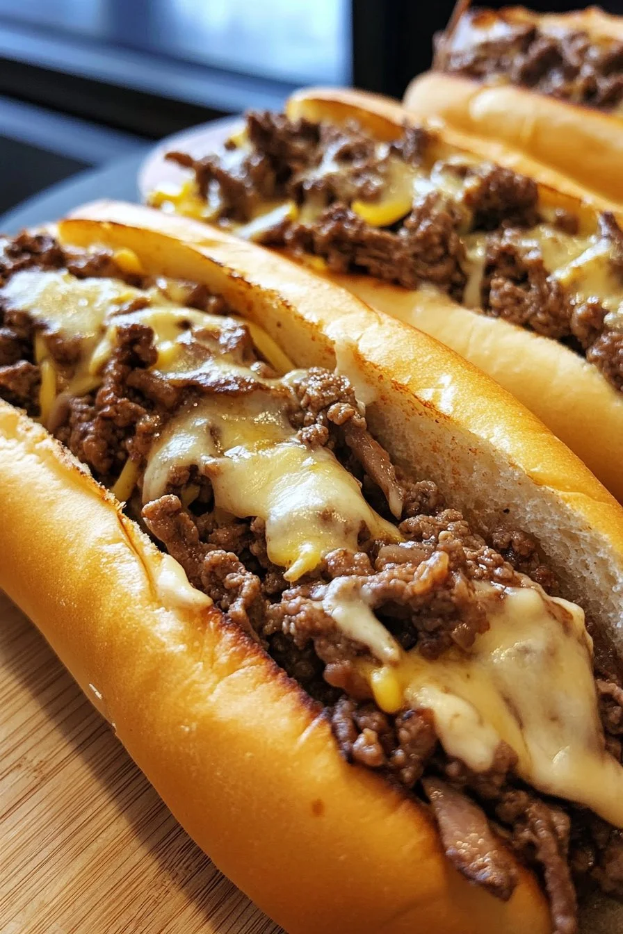 Ground Beef Philly Cheesesteaks