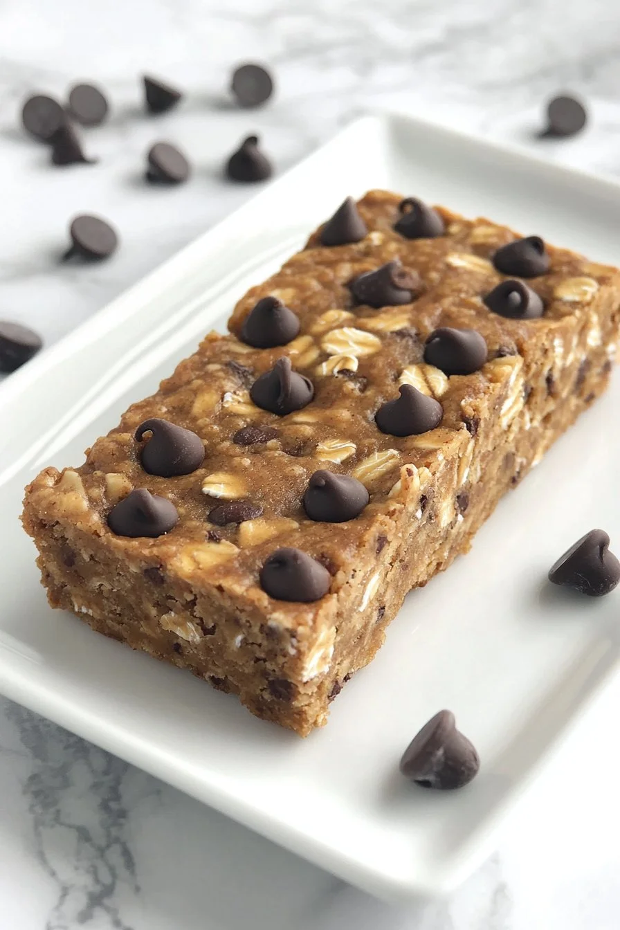 Healthier Oatmeal Peanut Butter Chocolate Chip Breakfast Bars