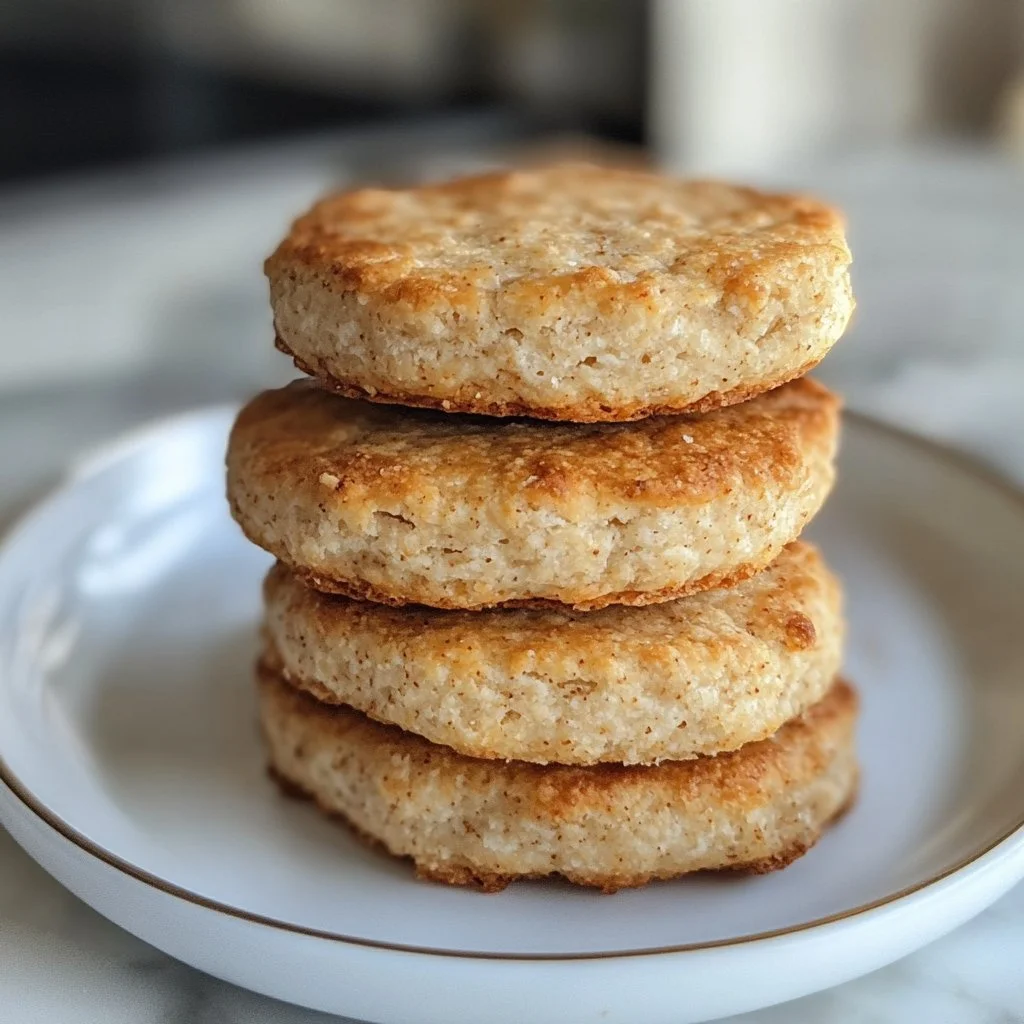 High-protein breakfast biscuits on a wooden table with fresh berries