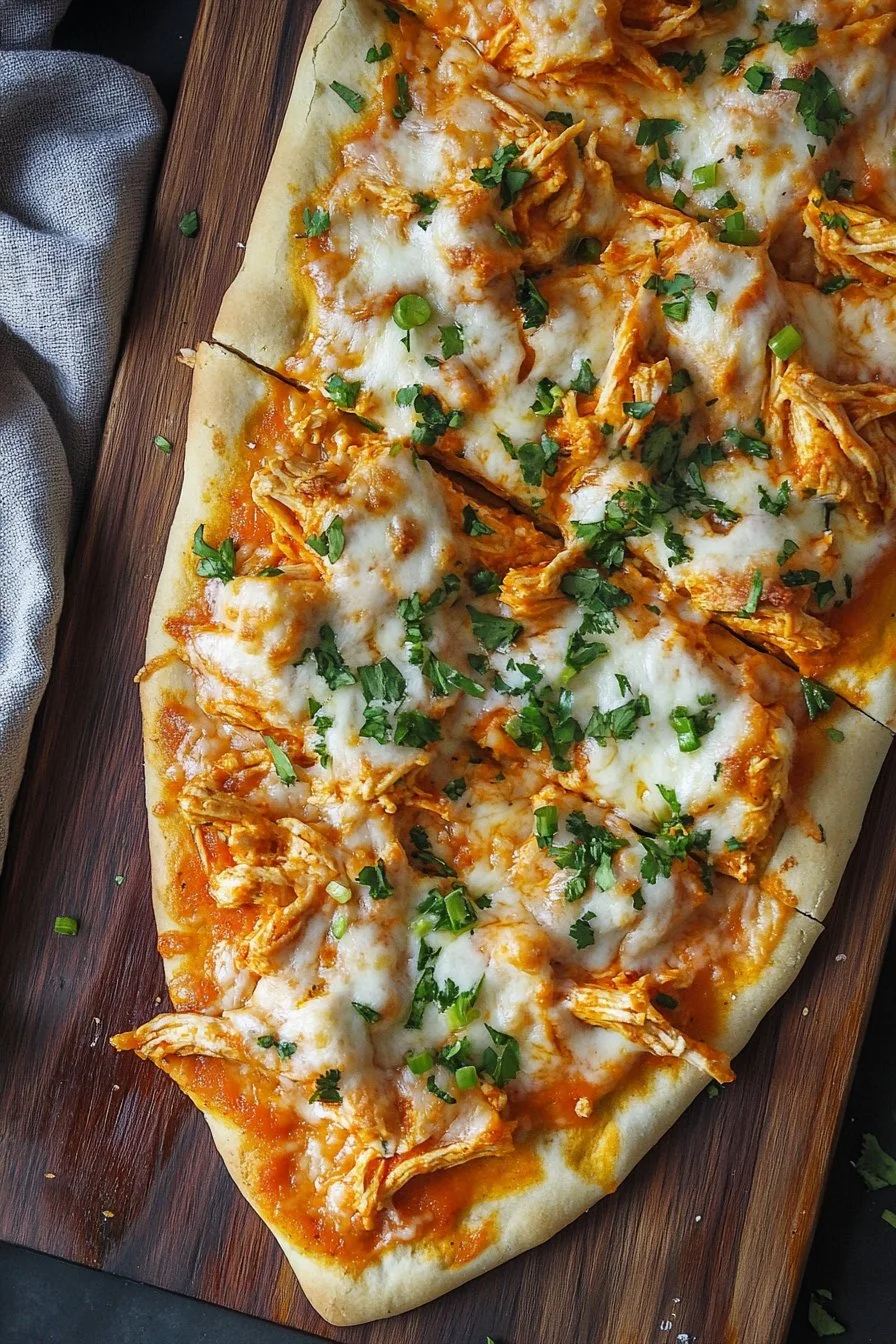 High Protein Buffalo Chicken Flatbread