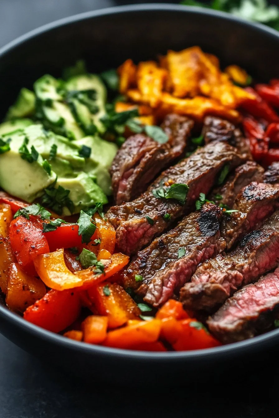 High Protein Steak Fajita Bowl