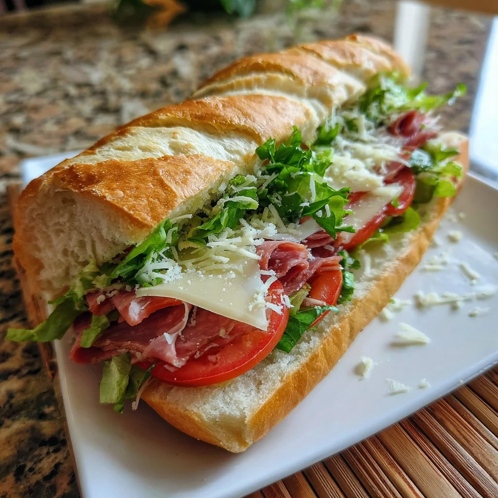 Delicious Italian Grinder Salad Sandwich with fresh ingredients and vibrant toppings.