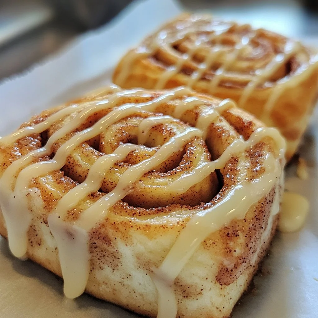 Delicious Protein Cinnamon Rolls topped with icing and cinnamon