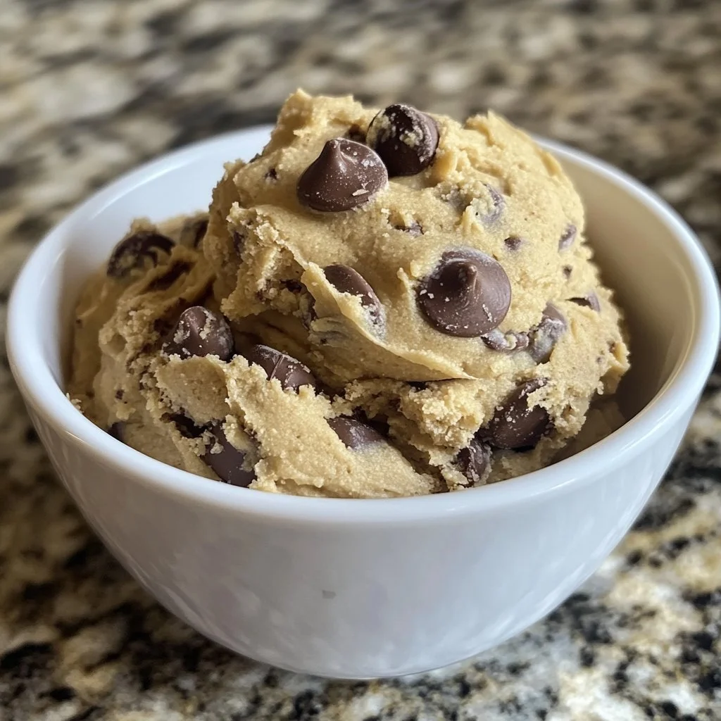 Delicious protein cookie dough ready to enjoy as a healthy treat