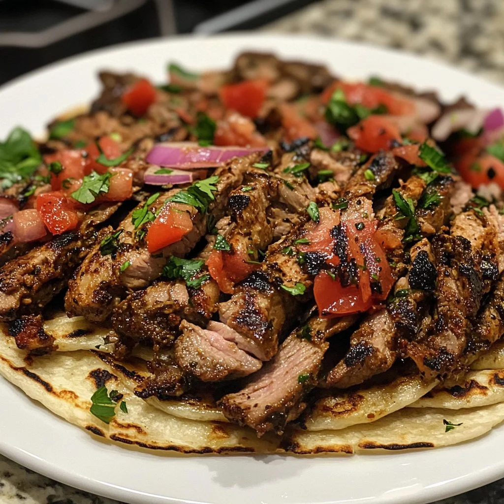 Delicious shawarma marinade showcased with spices and herbs.