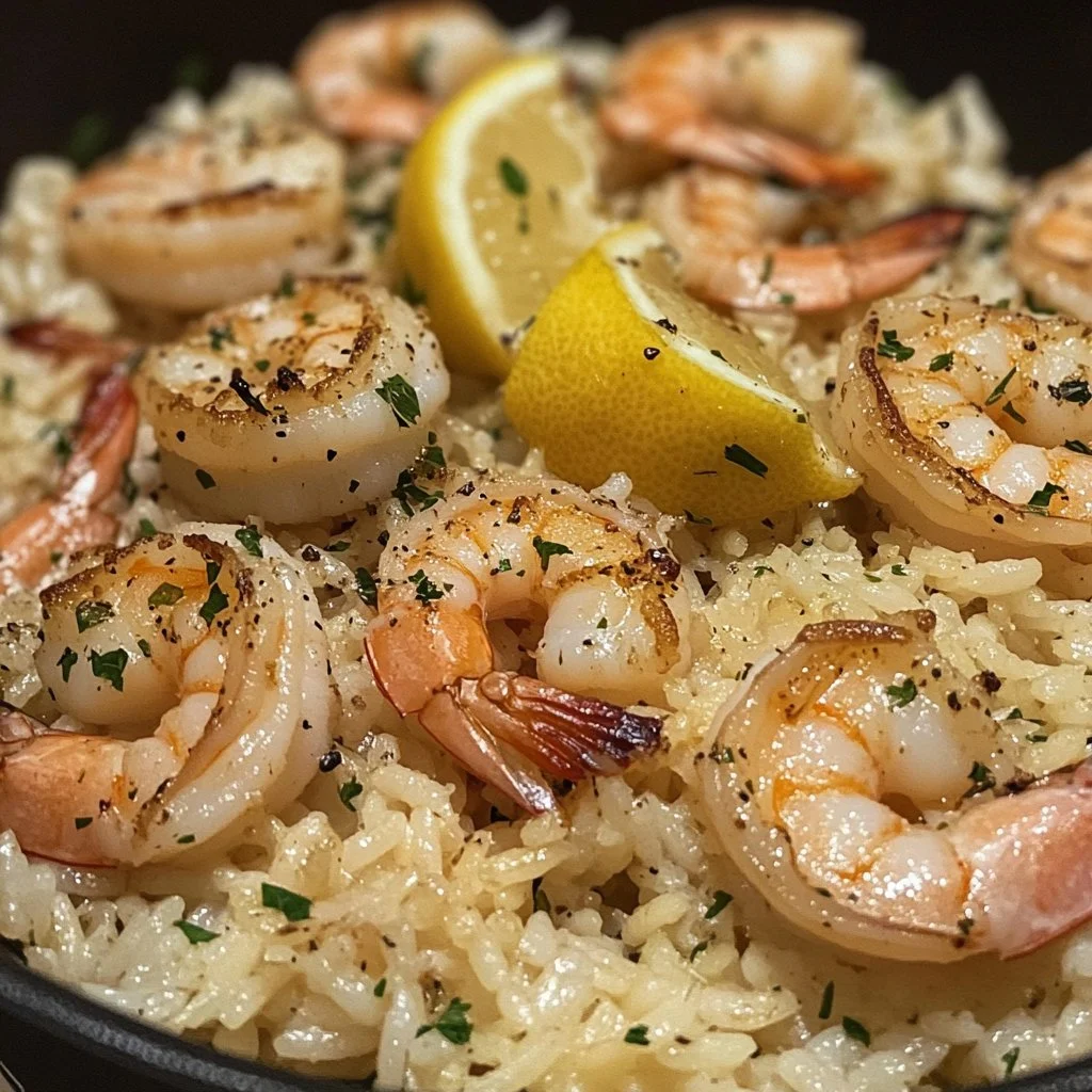 Shrimp and Lemon Parmesan Rice One Pot Recipe