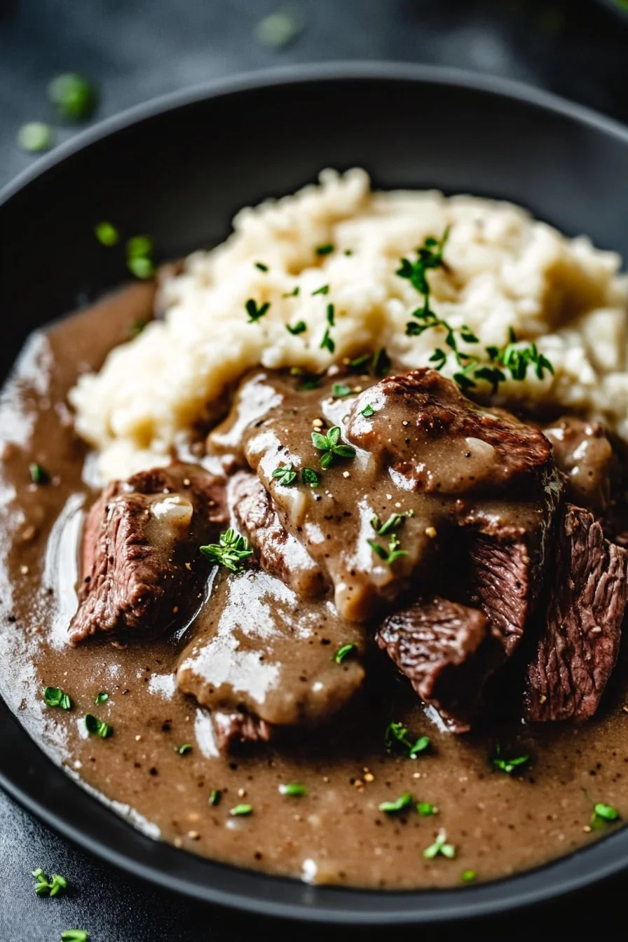 Slow Cooker Minute Steak and Gravy