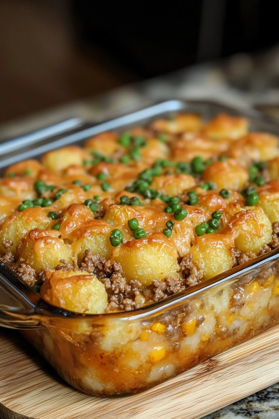 Tater Tot Casserole with Ground Beef