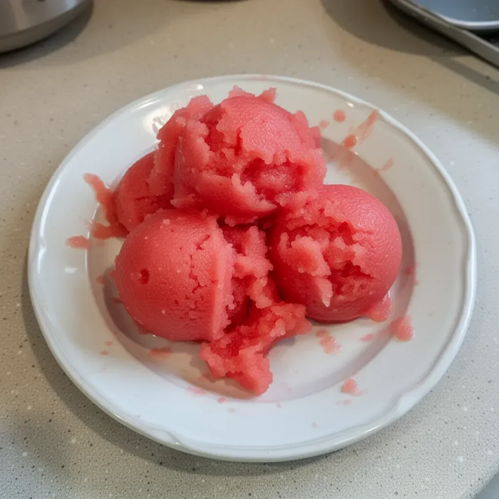 Delicious 2-ingredient watermelon sorbet made with Ninja Creami.