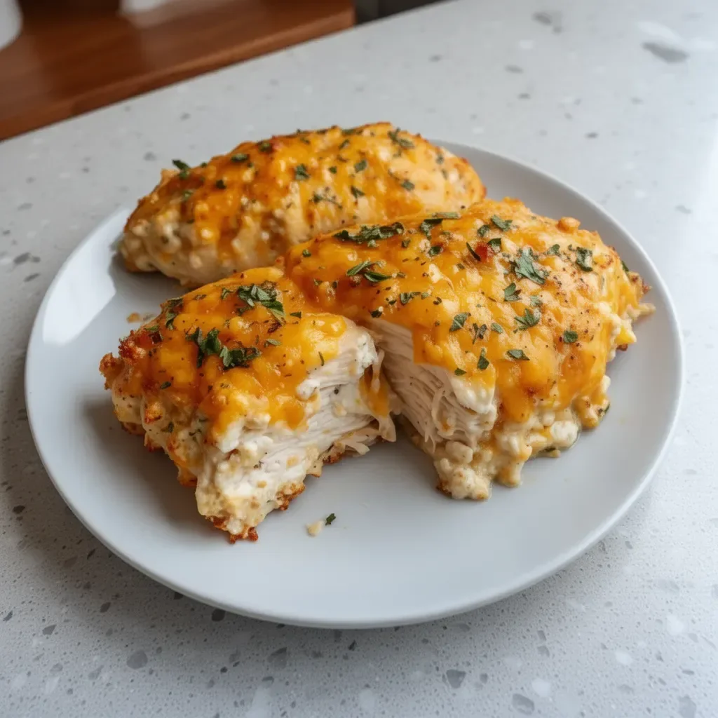 Delicious 4-Ingredient Ranch Chicken Bake served on a plate