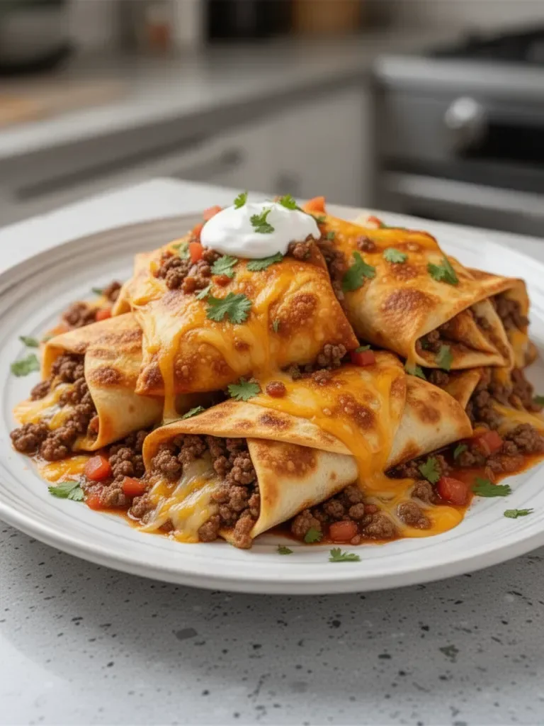 Beef and Cheese Chimichangas