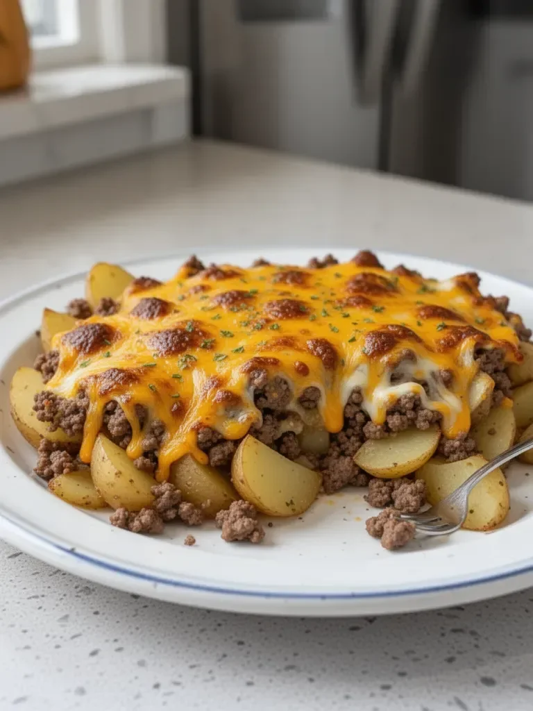 Cheesy Hamburger Potato Casserole
