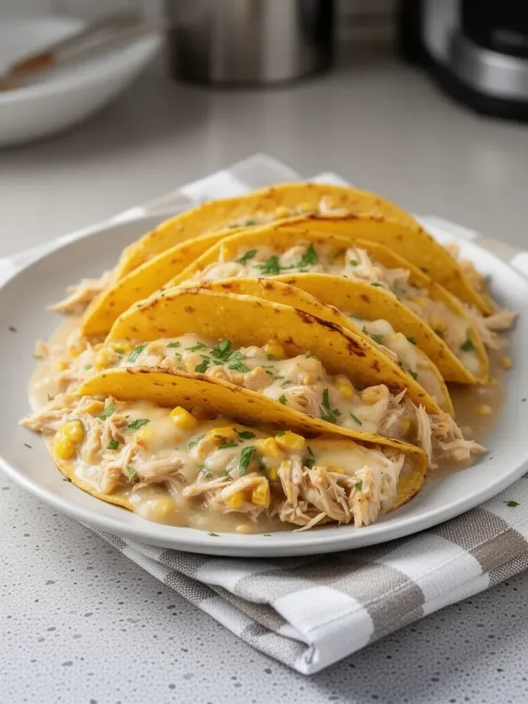 Corn Tortilla White Chicken Chili Tacos