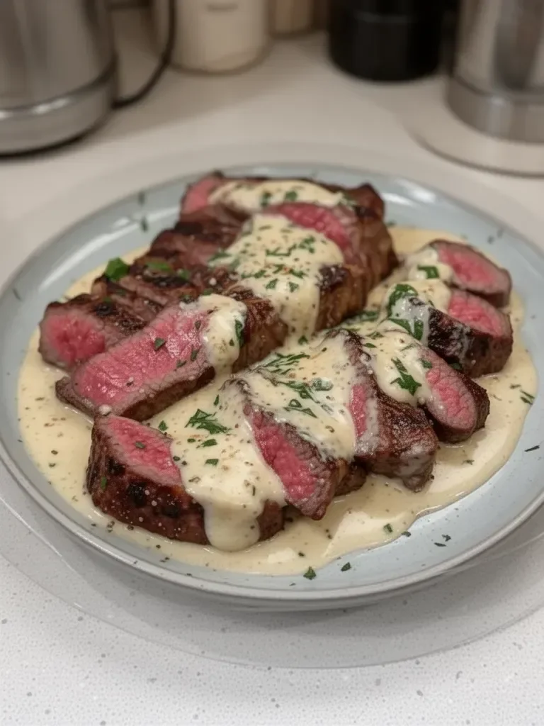 Creamy Garlic Sauce Steak