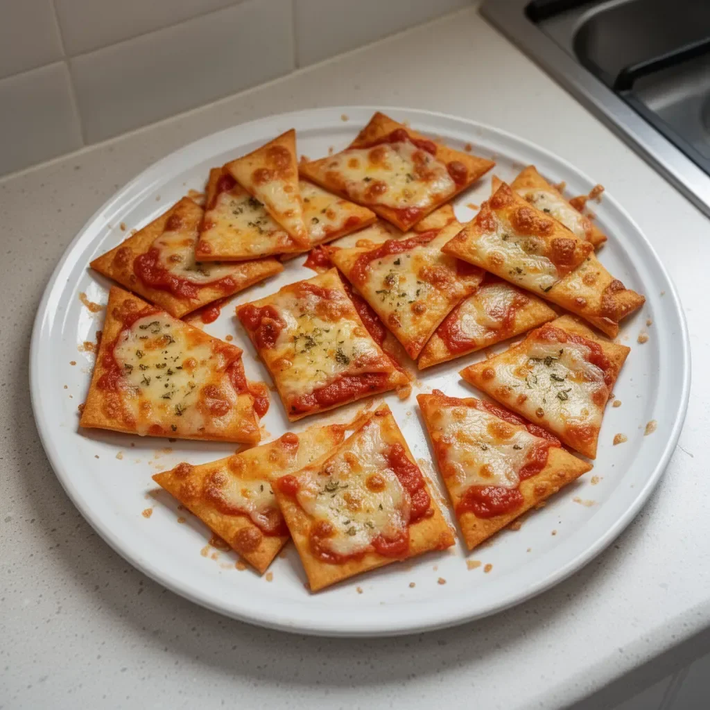 Delicious crispy pizza chips snack for pizza lovers