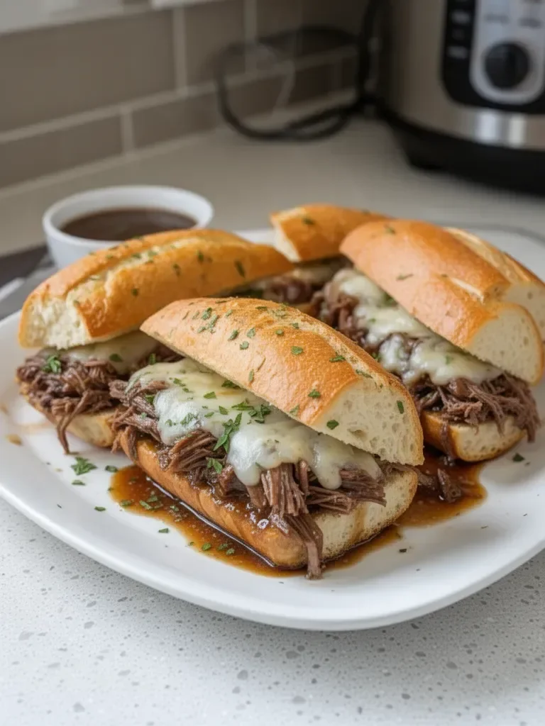 Crockpot French Dip Sandwiches