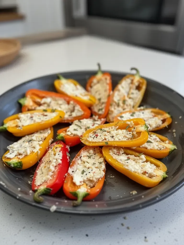 Easy Cheese and Everything Bagel-Stuffed Mini Peppers