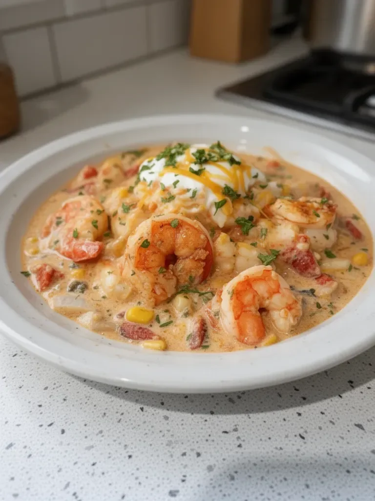 Easy Creamy Seafood and Shrimp Chili