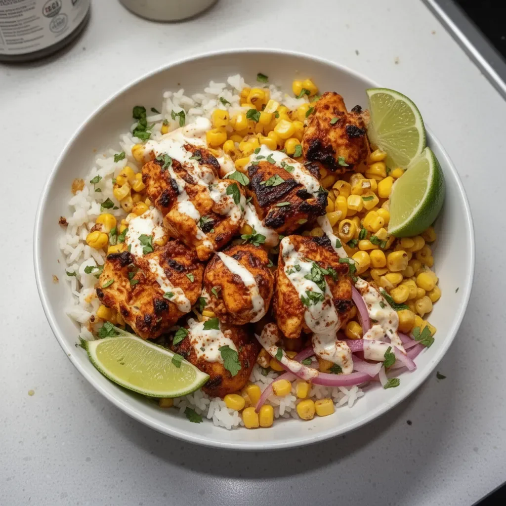 Delicious Easy Street Corn Chicken Bowl with fresh ingredients