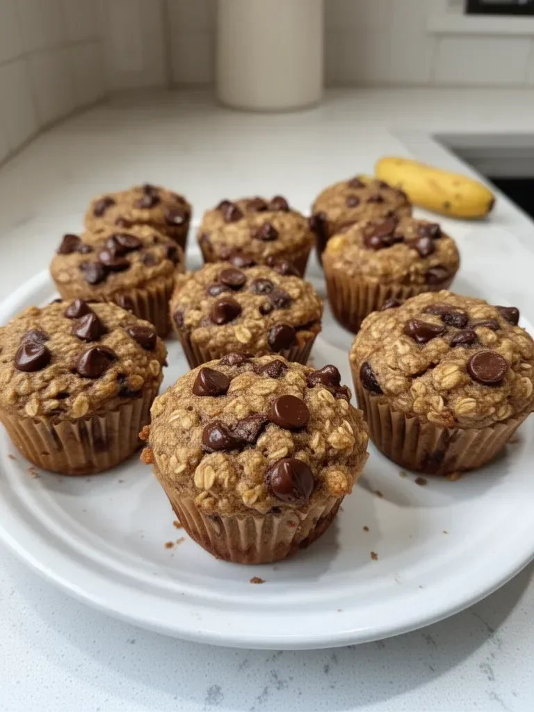 Greek Yogurt Chocolate Chip Oatmeal Muffins (gluten-free)