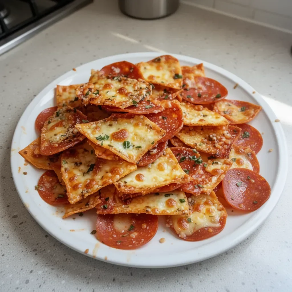 Keto Pepperoni Cheese Chips - Low carb snack