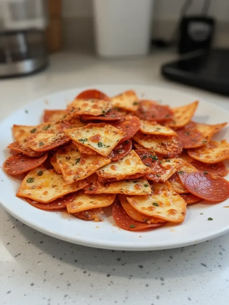 Keto Pepperoni Cheese Chips
