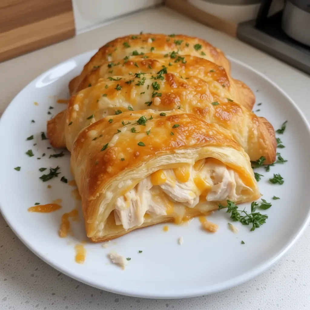 Melt-in-your-mouth cheesy chicken crescent rolls baked to perfection.
