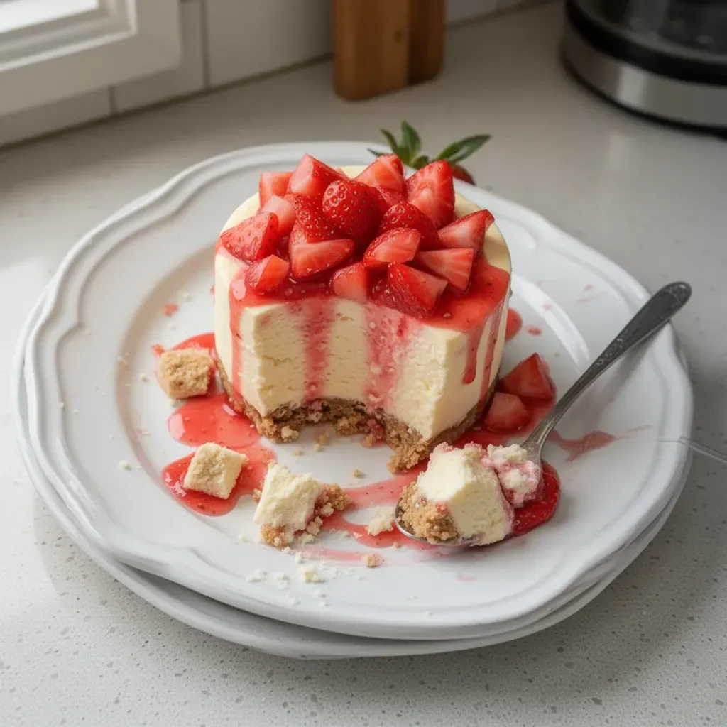 Delicious No-Bake Cheesecake for One served in a stylish dish