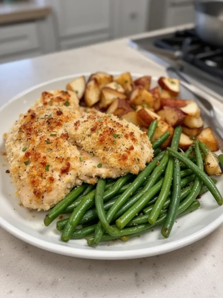Parmesan Crusted Chicken Sheet Pan Dinner
