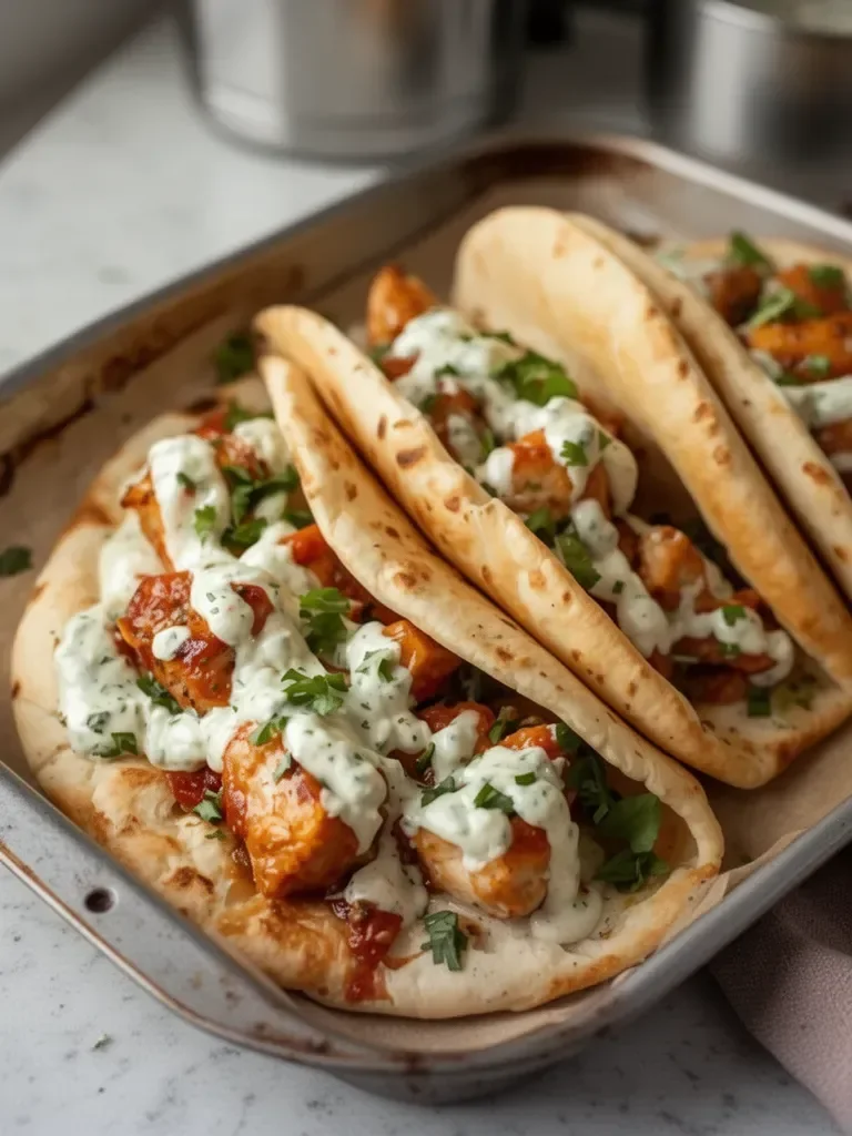 Sheet Pan Chicken Pitas with Herby Ranch Recipe