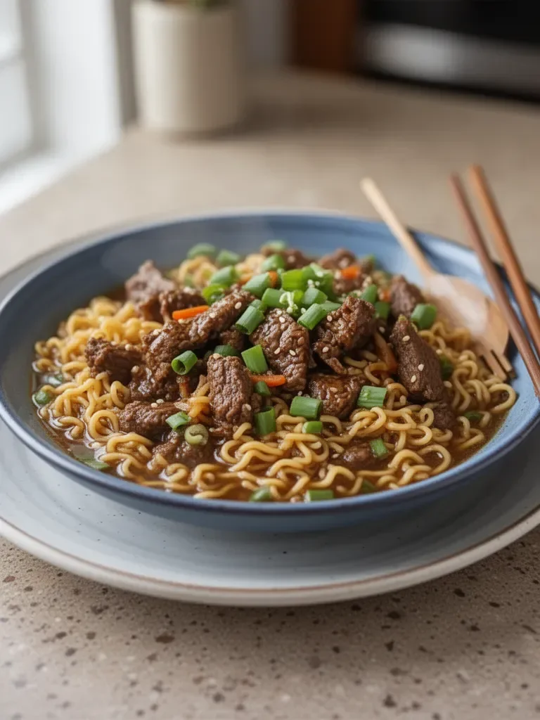 Slow Cooker Beef Ramen Noodles