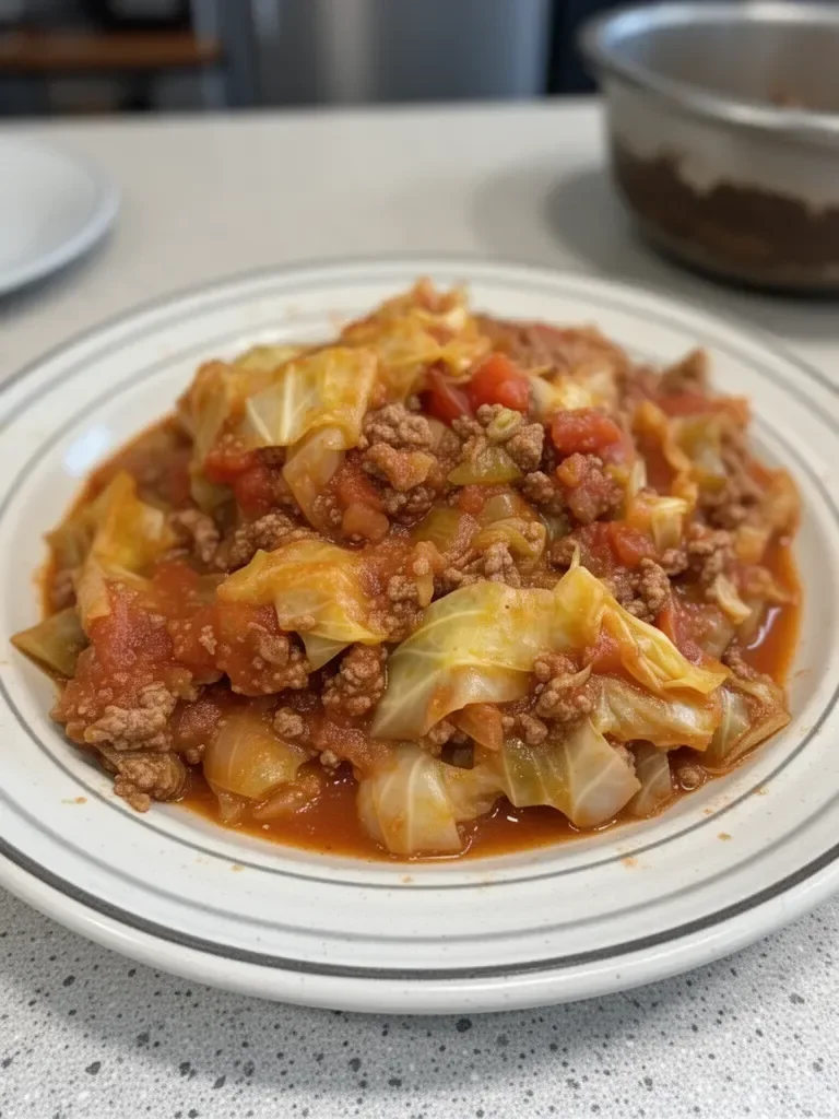 Slow Cooker Unstuffed Cabbage Rolls
