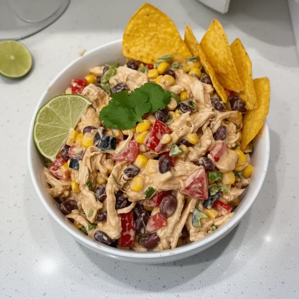 Delicious Barbecue Lime Southwest Chicken Salad with grilled chicken and fresh ingredients