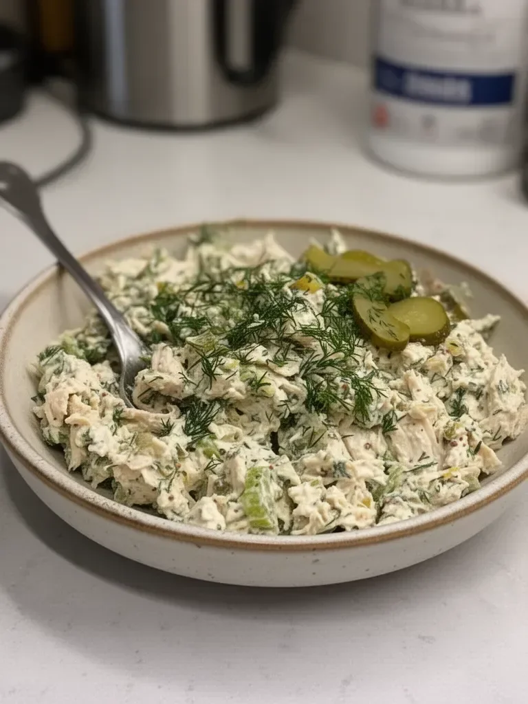 Easy Dill Pickle Chicken Salad (High Protein & Low Carb)